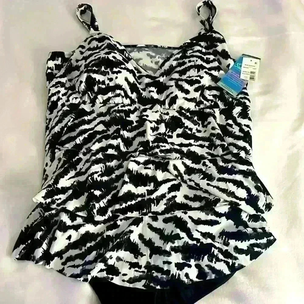 Swim Solutions Zebra Print One Piece